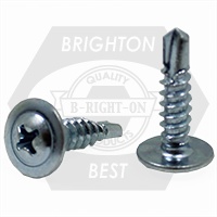 Picture of Brighton Best 636580 #10-24X1-1/2" Wafer Head Phil,#3 Point W/Wing Csd Proferred Self Drilling Screws, Zinc Cr+3